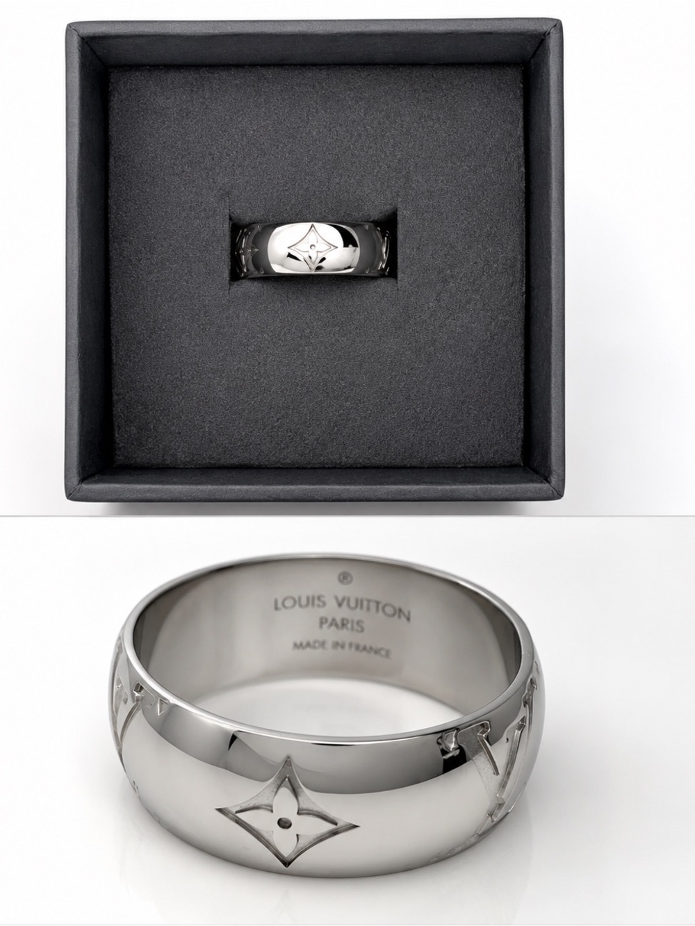 Authentic Louis Vuitton Ring Classic Monogram flowers/LV Signatures Size 9 - Picture 2 of 10